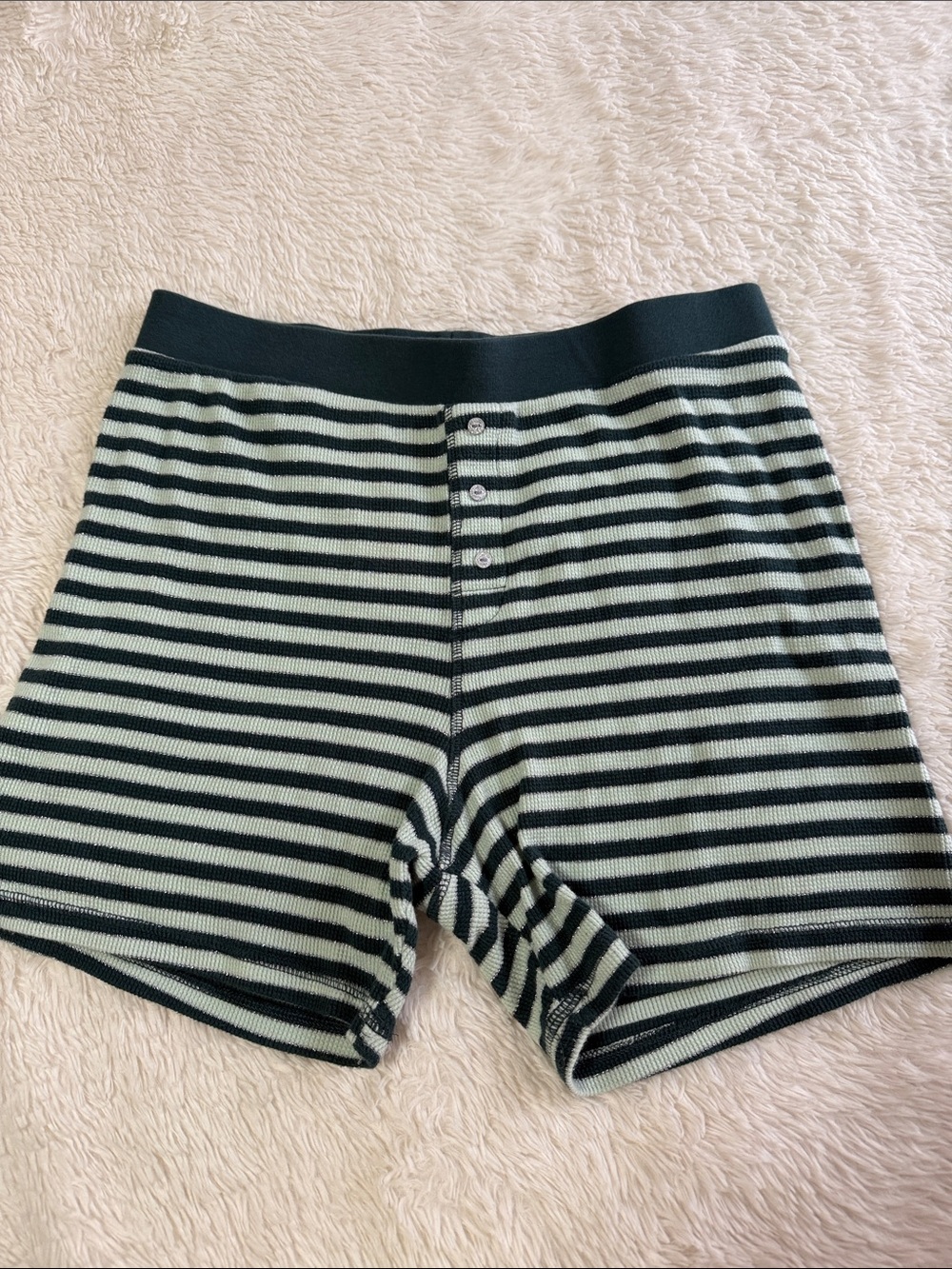 PINK Victoria's Secret Black and Light Green Striped Athletic Shorts